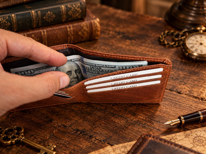 Full Grain Magnetic Bifold Wallet