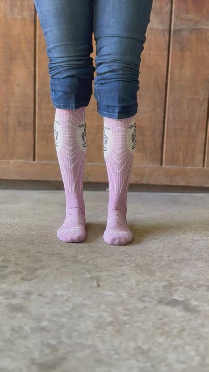 Lucky Chuck Bucking Dusty Pink Boot Socks