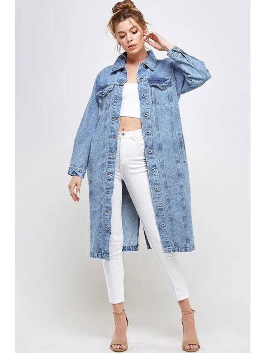 Light Blue Duster Denim Jacket