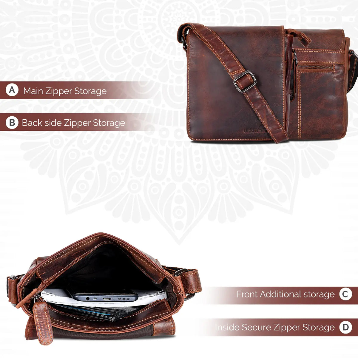 Mini Leather Shoulder Bag - Sandal