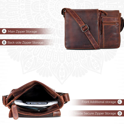 Mini Leather Shoulder Bag - Sandal