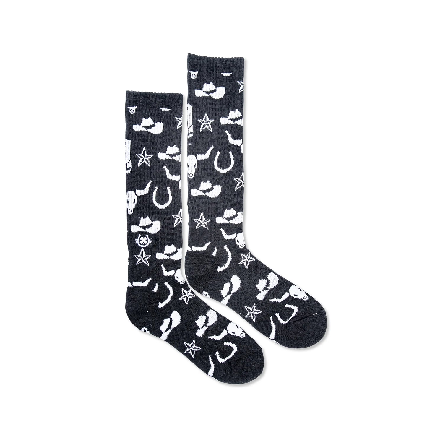 Lucky Chuck Get Western Black & White Socks