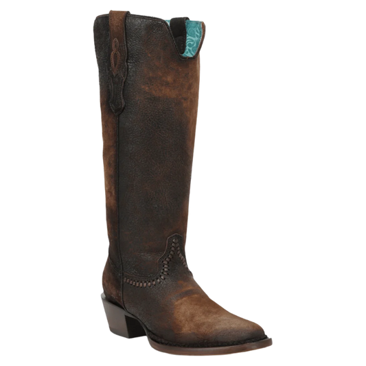 Corral Ladies Brown Woven Lamb Abstract Narrow Square Toe Boot