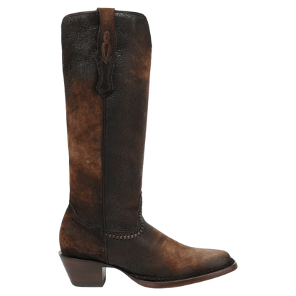 Corral Ladies Brown Woven Lamb Abstract Narrow Square Toe Boot