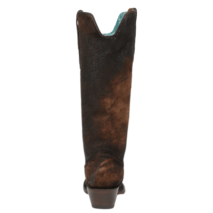Corral Ladies Brown Woven Lamb Abstract Narrow Square Toe Boot