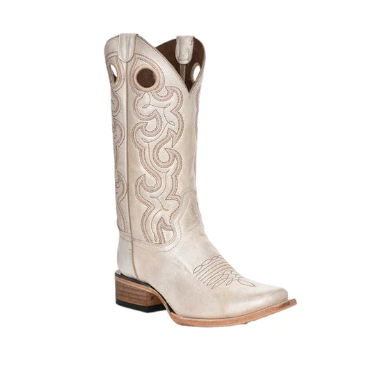 LD Pearl Cutout & Embroidery Square Toe Boot