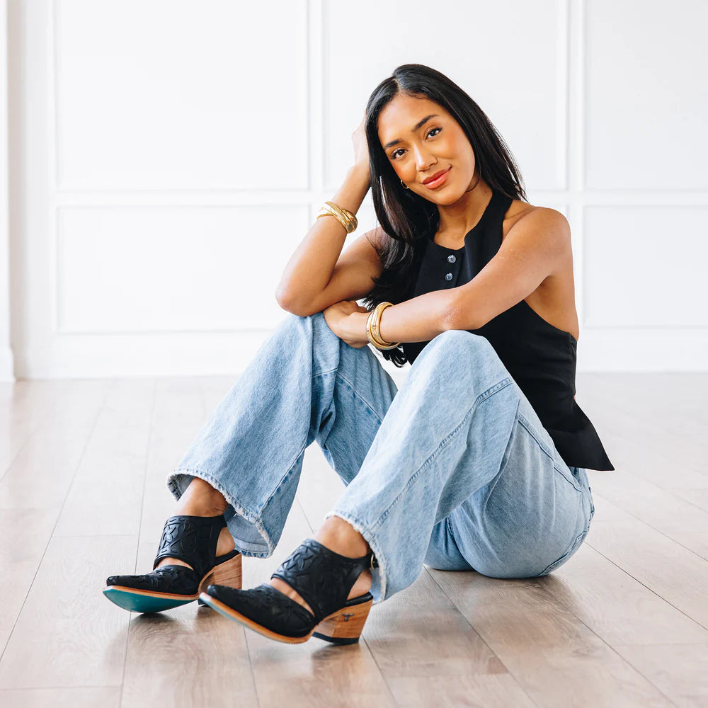 Lane Robin Slingback Mule in Jet Black