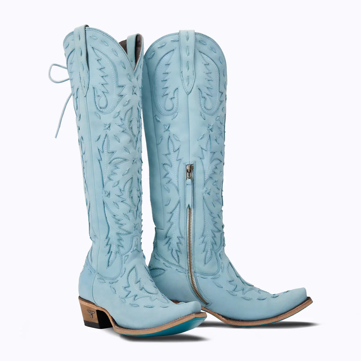 Lane Reverie Lace Up Boots in Powder Blue