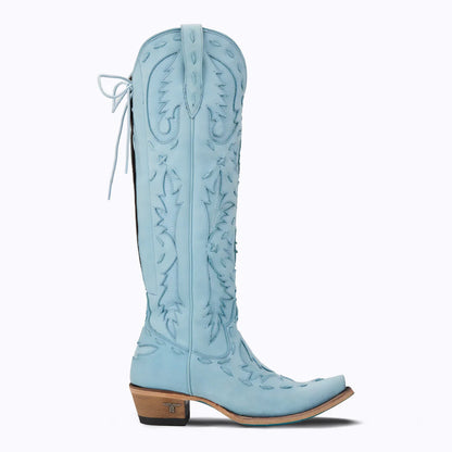 Lane Reverie Lace Up Boots in Powder Blue