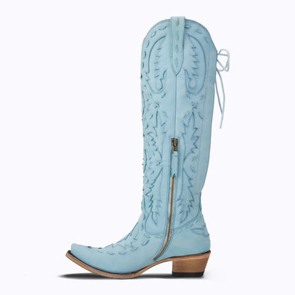 Lane Reverie Lace Up Boots in Powder Blue