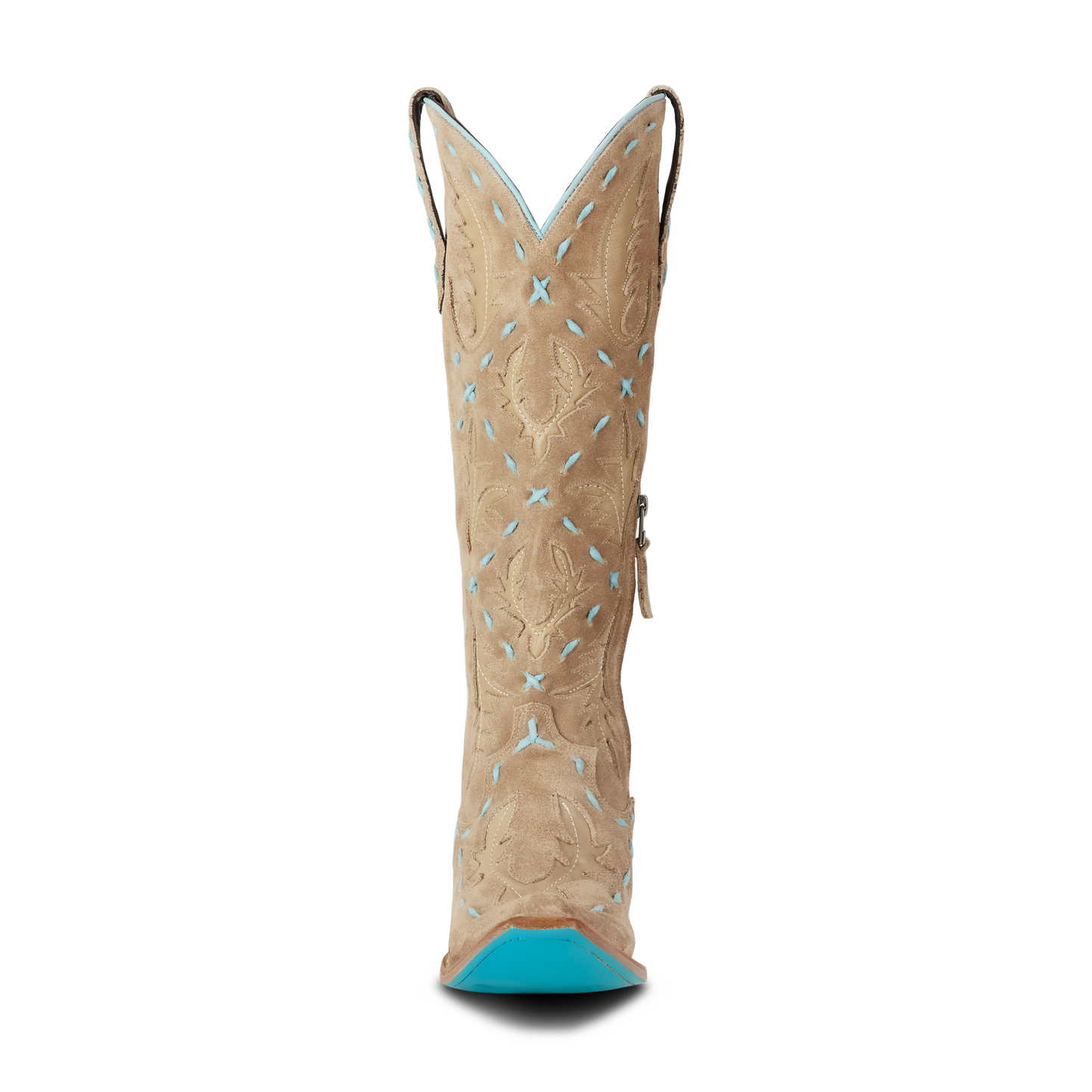 Reverie Knee High Corset - Latte Suede and Powder Blue