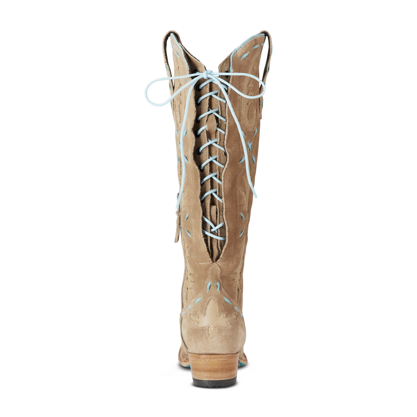 Reverie Knee High Corset - Latte Suede and Powder Blue