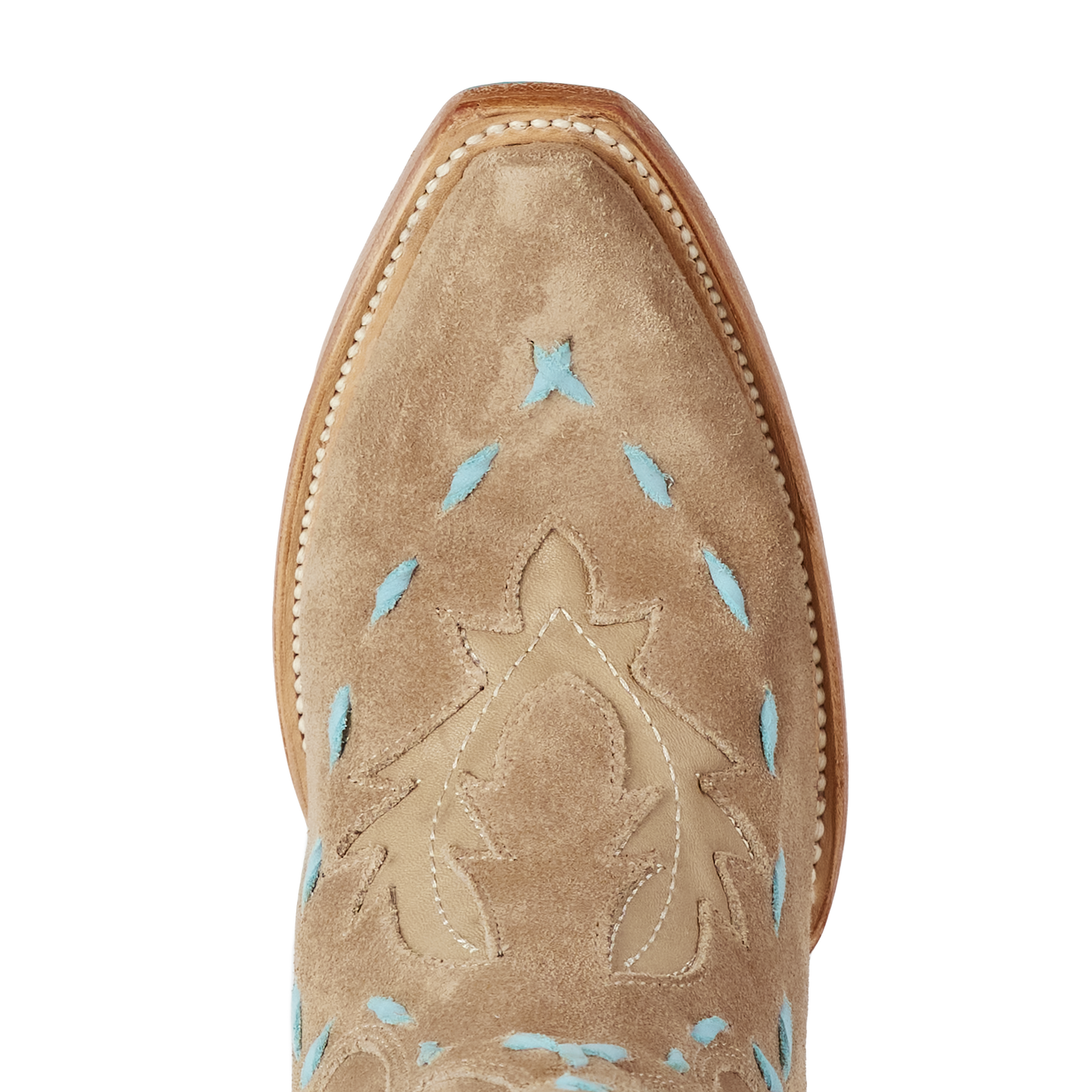 Reverie Knee High Corset - Latte Suede and Powder Blue