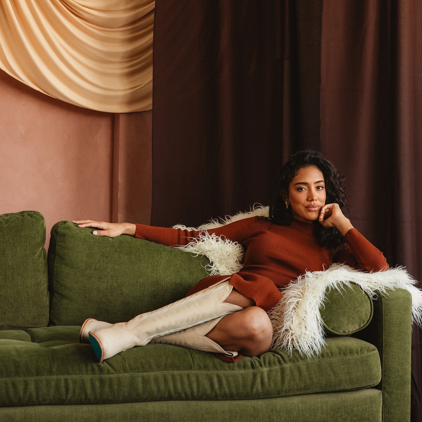 Jentry Knee High Boot - Pale Ivory