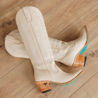 Jentry Knee High Boot - Pale Ivory