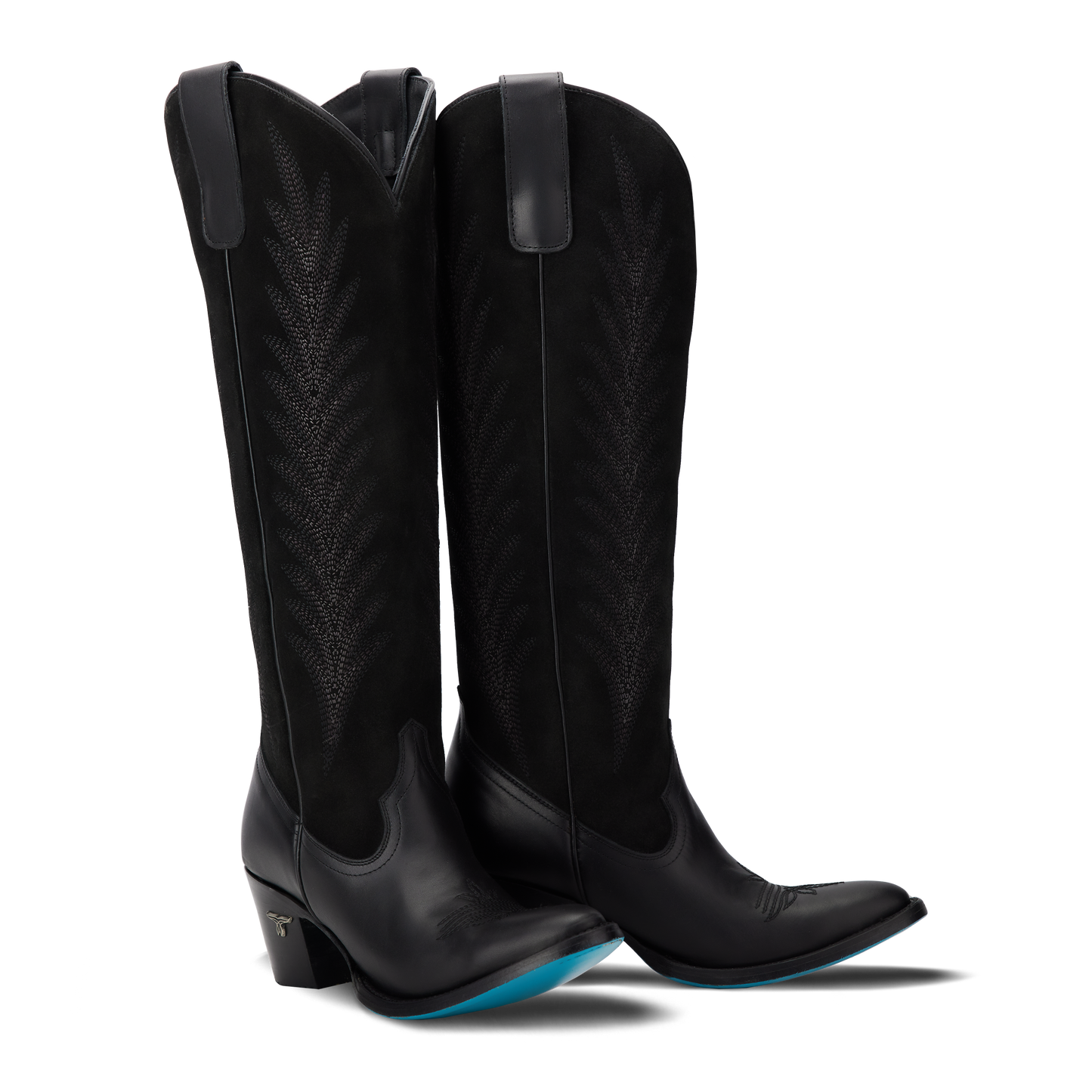 Jentry Knee High Boot - Jet Black & Soft Black Suede