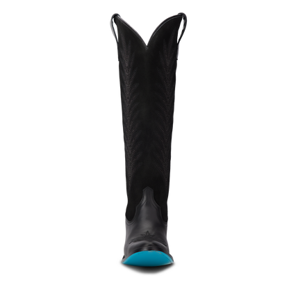 Jentry Knee High Boot - Jet Black & Soft Black Suede