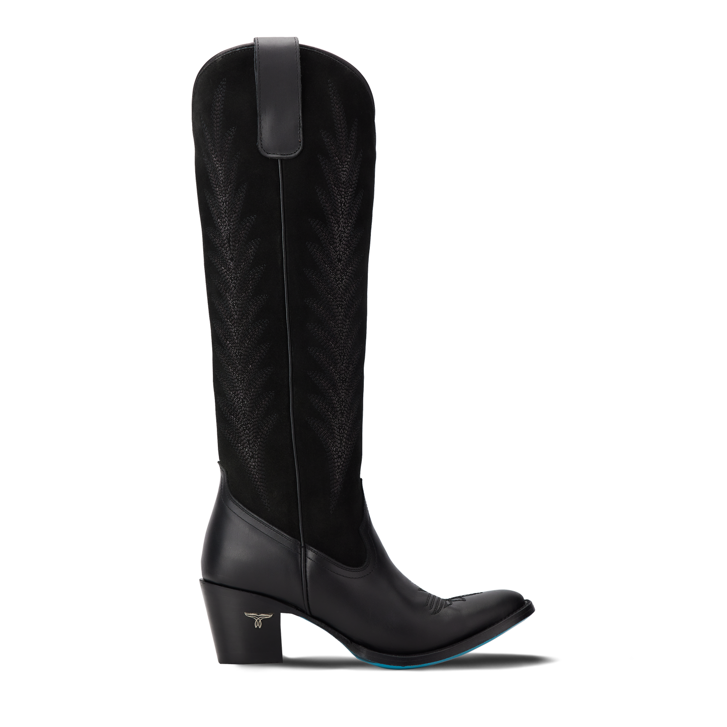 Jentry Knee High Boot - Jet Black & Soft Black Suede