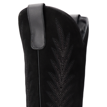 Jentry Knee High Boot - Jet Black & Soft Black Suede