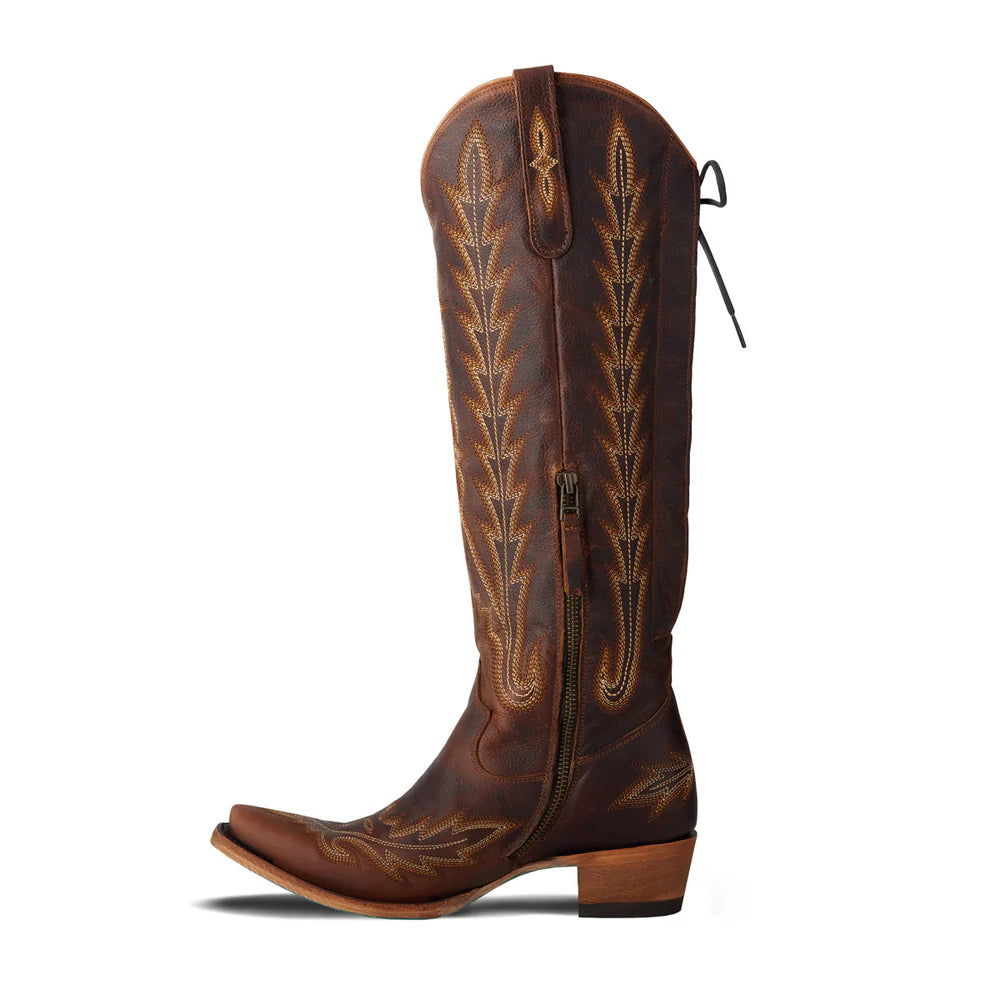 Lane Lexington Knee High Corset Boot - Cognac