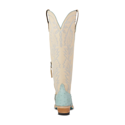 Lane Sandaga Knee High Boots in Powder Blue Ostrich
