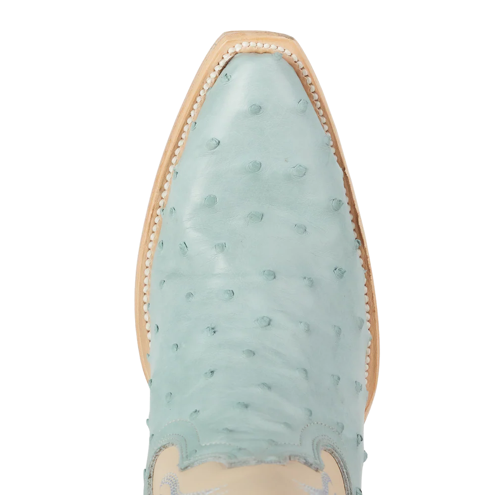 Lane Sandaga Knee High Boots in Powder Blue Ostrich