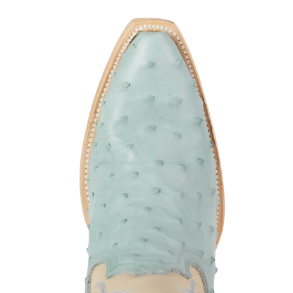 Lane Sandaga Knee High Boots in Powder Blue Ostrich