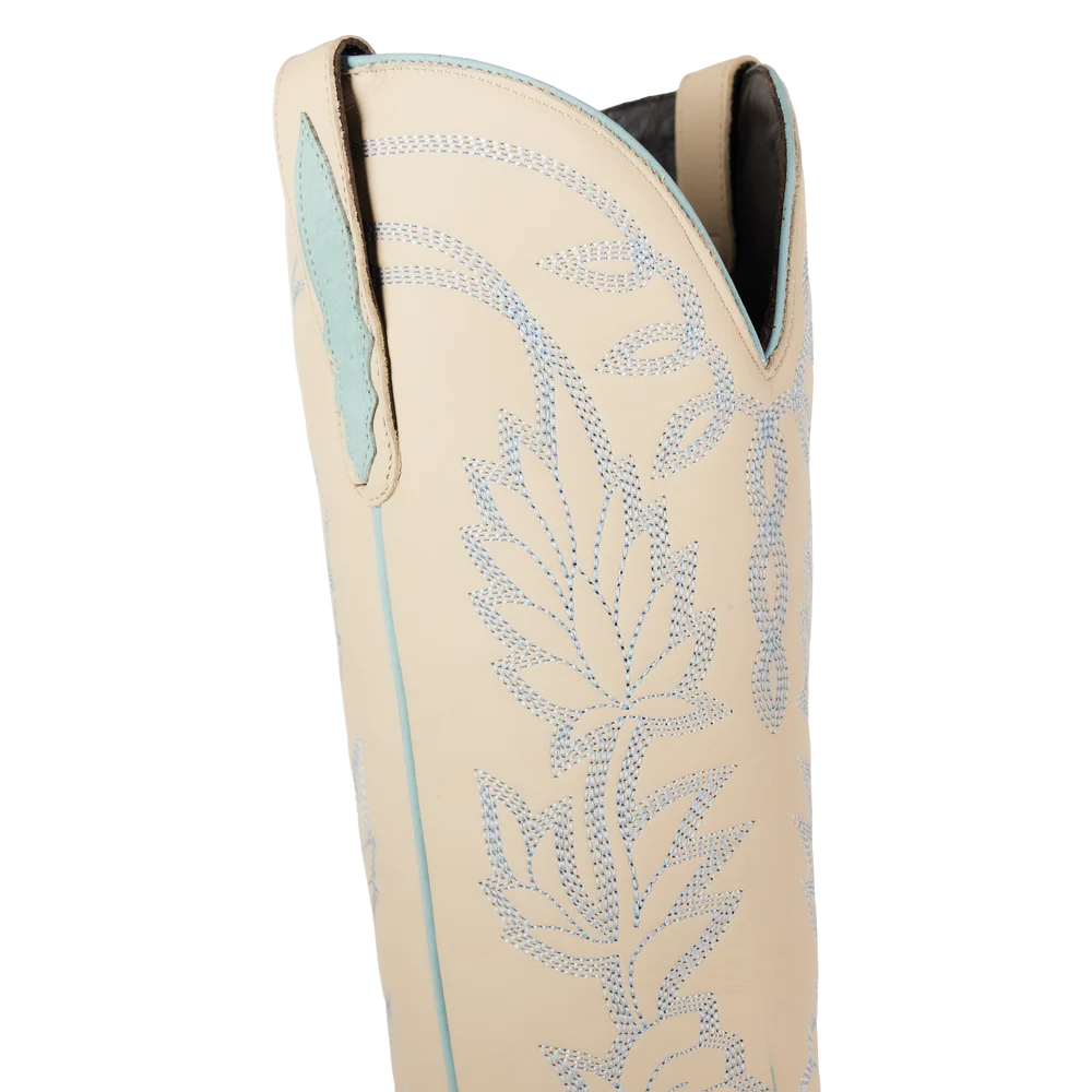 Lane Sandaga Knee High Boots in Powder Blue Ostrich