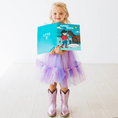 Lil' Lane Girls Smokeshow Boot - Lavendar Metallic