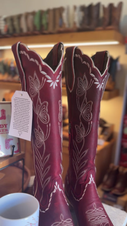 Lane Sweet Memories Knee High Boot in Smoldering Ruby