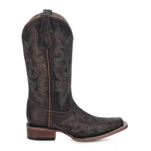 Circle G Brown Embroidery Square Toe Boot