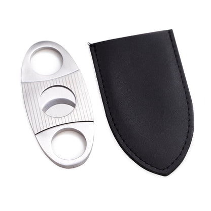 Stainless Steel Guillotine Cigar Cutter w/ Pouch