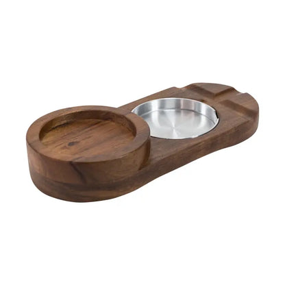 Hardwood Cigar Ashtray & Whiskey Set