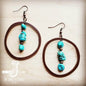 Copper Hoop Earrings w/ Turquoise