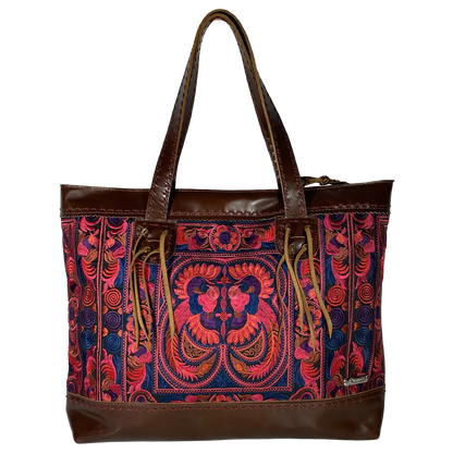Phoenix “Sierra” Leather Tote Bag in Fire