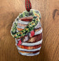 Bourbon Barrel Wreath Wood Christmas Ornament