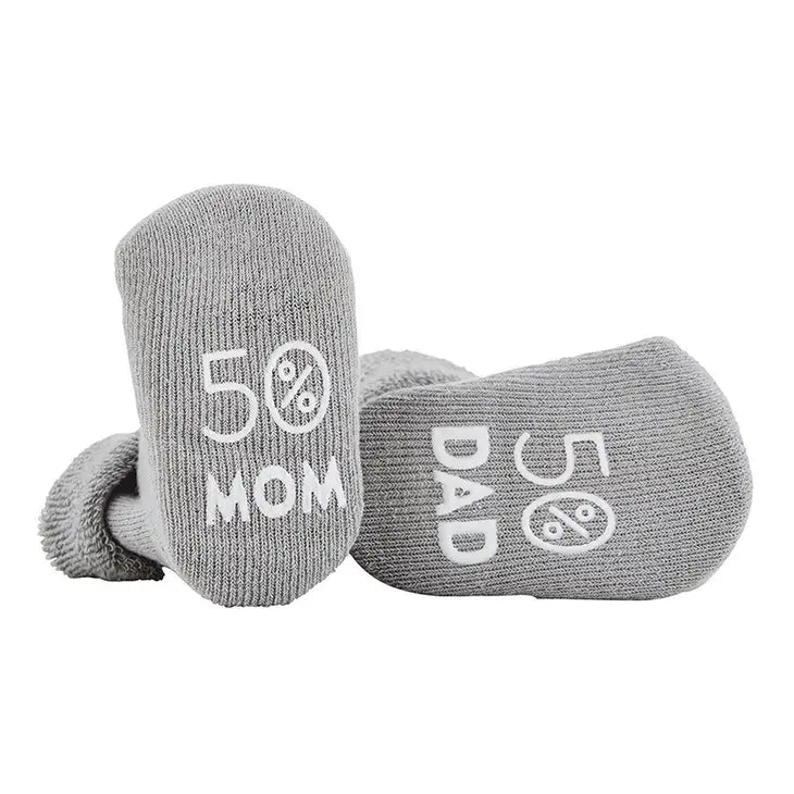 50% Mom 50% Dad Baby Socks