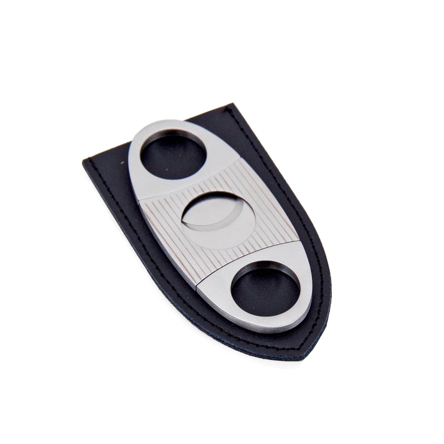 Stainless Steel Guillotine Cigar Cutter w/ Pouch