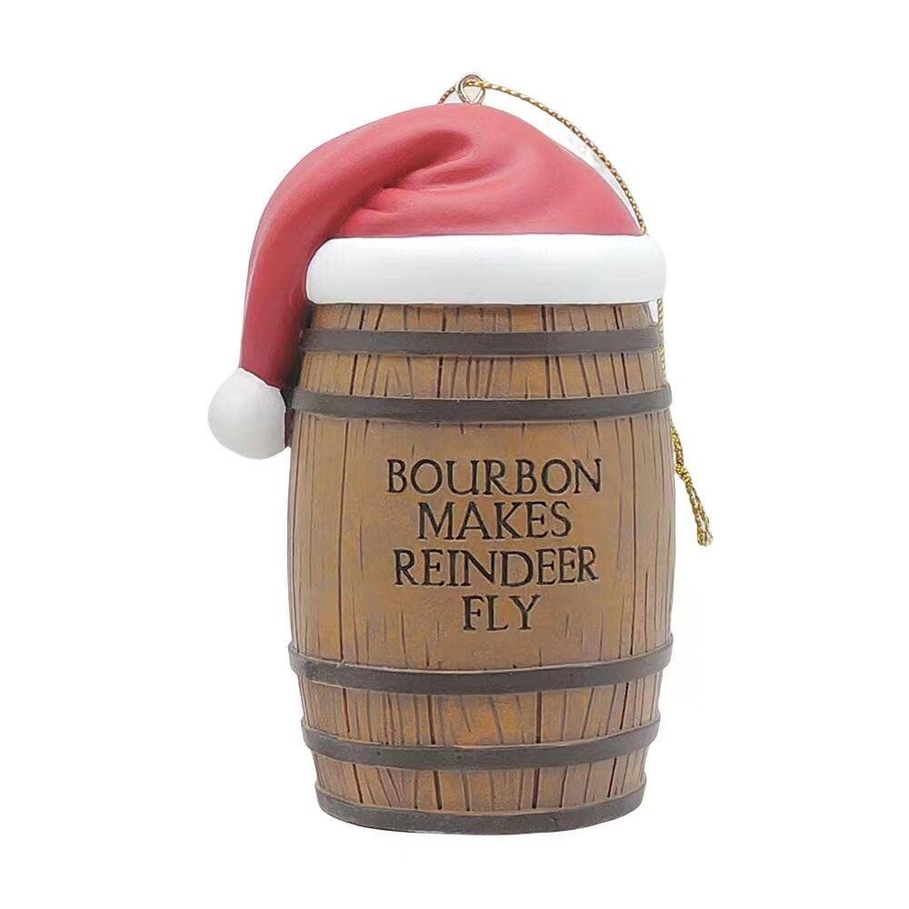 Bourbon Makes Reindeer Fly Bourbon Christmas Ornament
