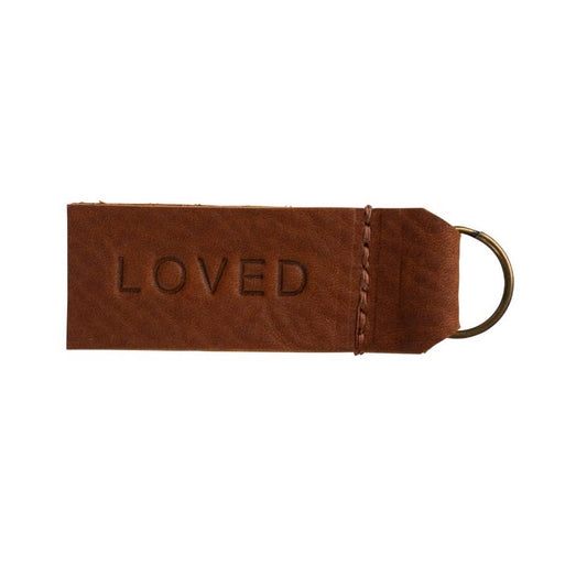 "Loved" Leather Key Chain