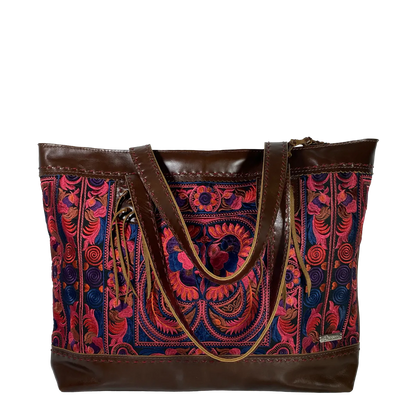 Phoenix “Sierra” Leather Tote Bag in Fire