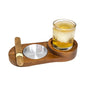 Hardwood Cigar Ashtray & Whiskey Set