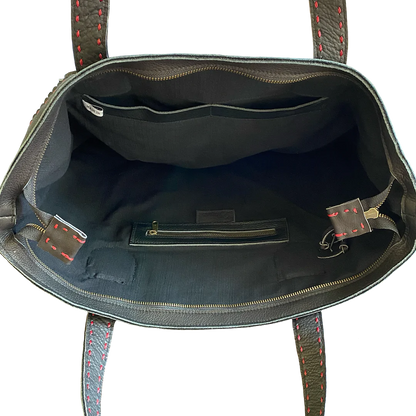 Phoenix “Sierra” Leather Tote Bag in Fire