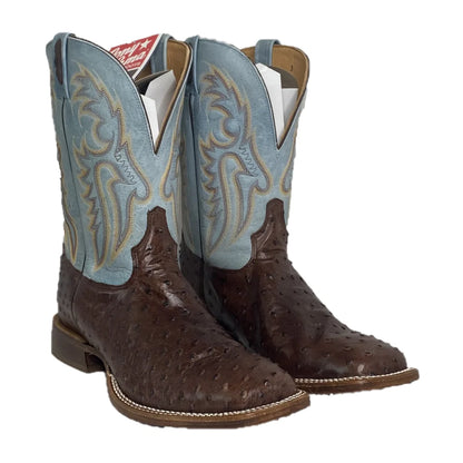 Jacinto Sky Blue & Ostrich Square Toe Boot