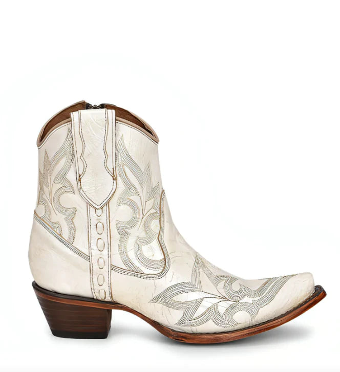 Corral LD Pearl Embroidery & Zipper Ankle