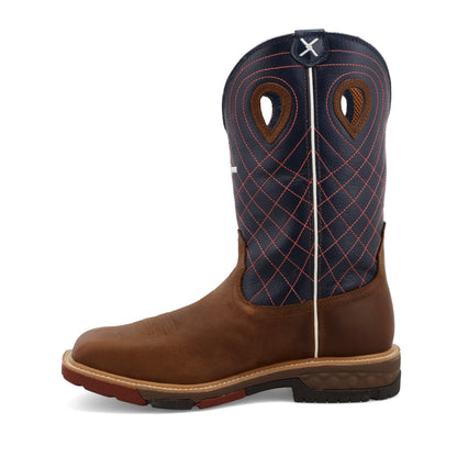 Twisted X Alloy Toe Western Work Boot - Mocha & Navy