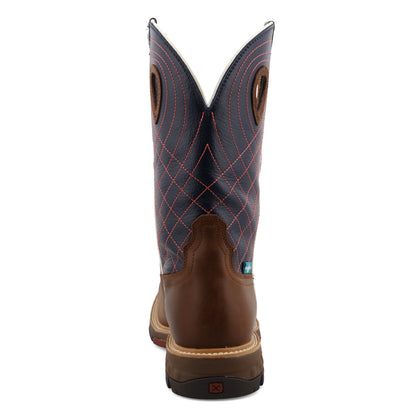 Twisted X Alloy Toe Western Work Boot - Mocha & Navy