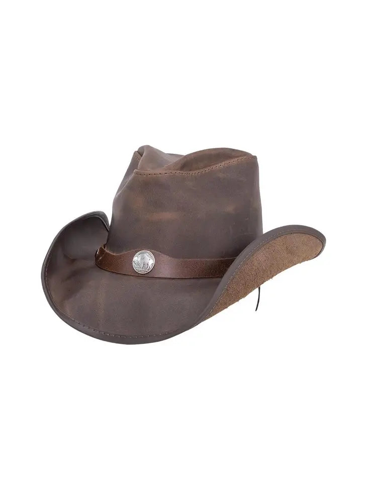 Chocolate Womens American Leather Hat