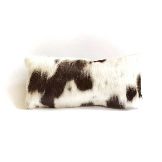 Mod Lumbar Pillow Cover | Brown+White Cowhide