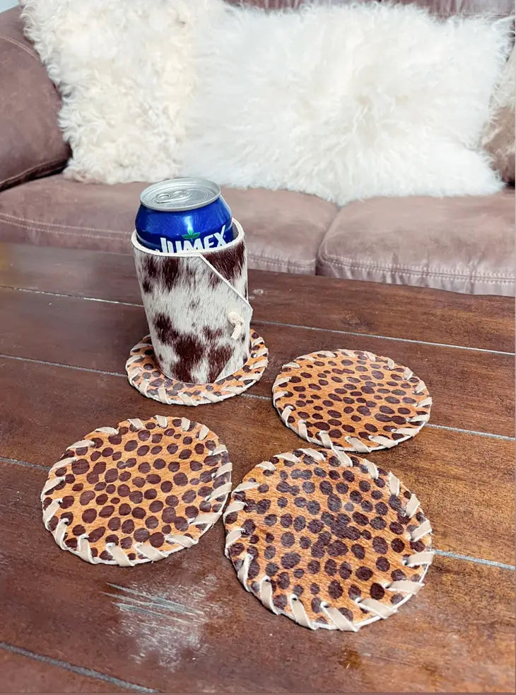 Cheetah Cowhide Coaster